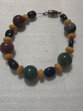 Multicolor Beaded Bracelet with Yellow Accents